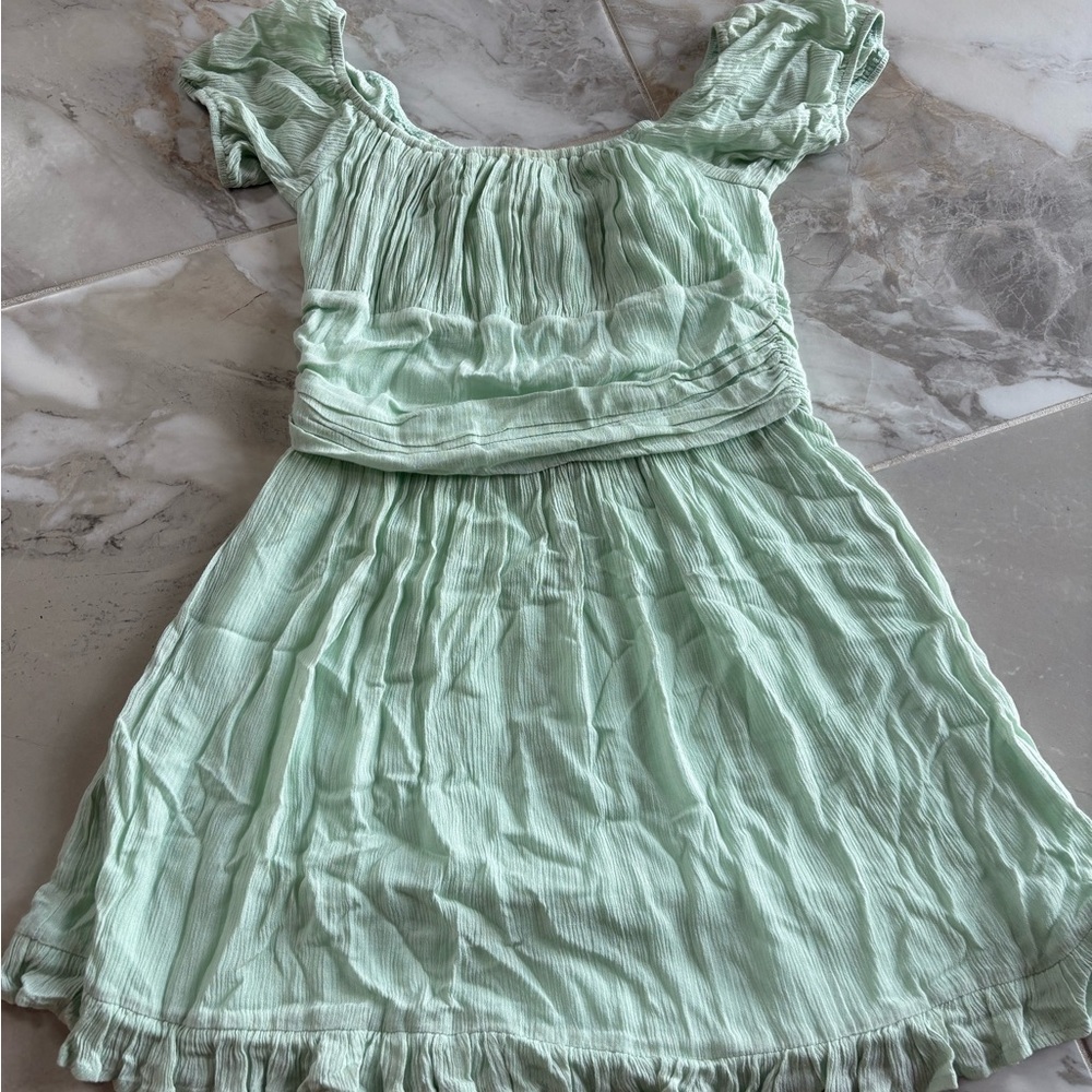 Elegant Mint Green Mini Dress